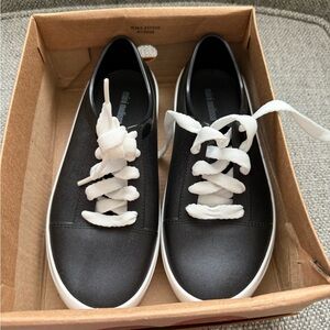 Mini Melissa Black Sneakers with White Laces